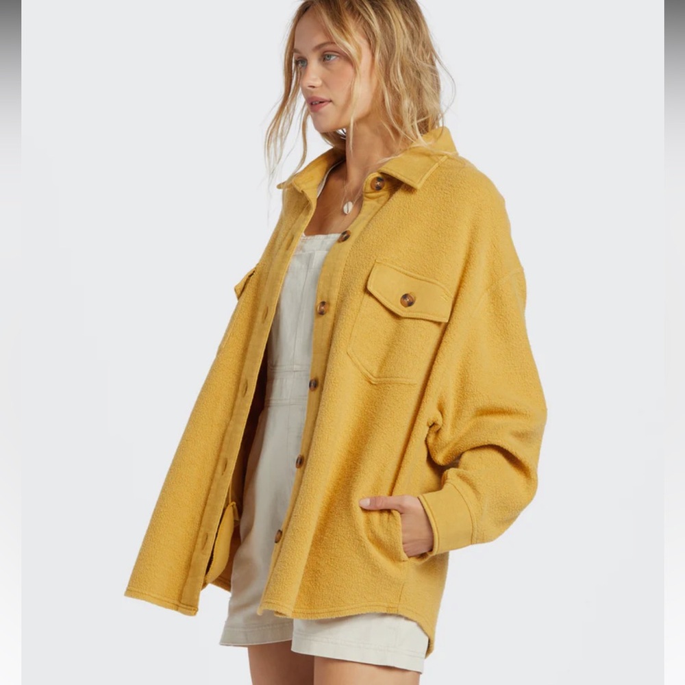 Billabong Anytime Shacket Jacket - Yellow Size Me… - image 1